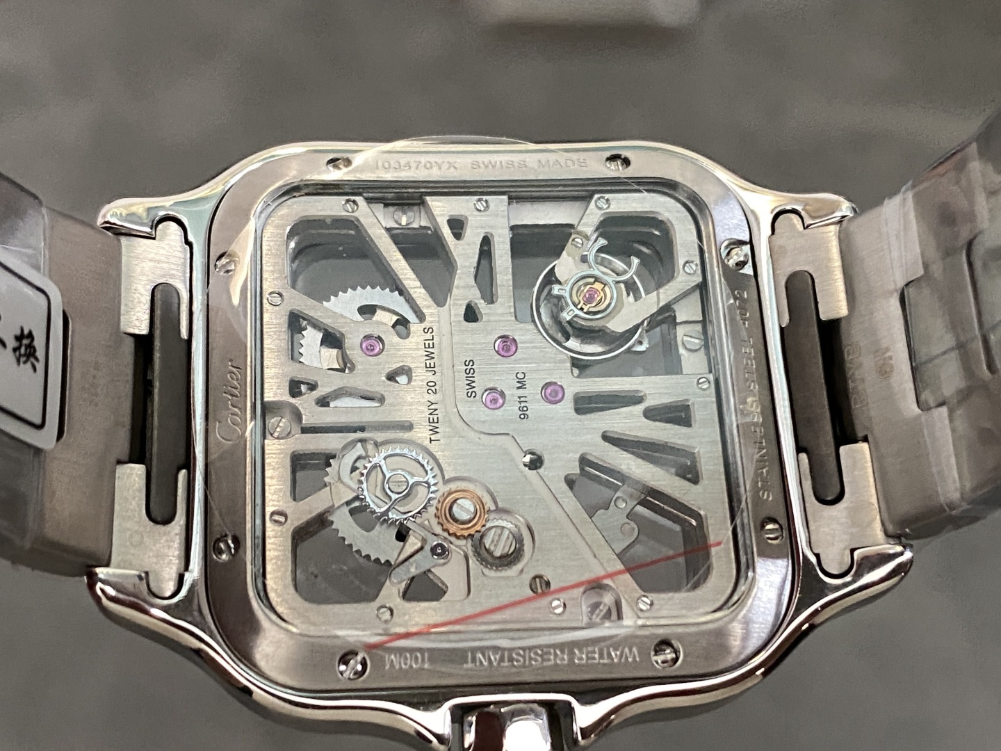 Cartier Santos Skeleton WHSA0015 Large Model Best Replica THBF 39.8mm - Image 7