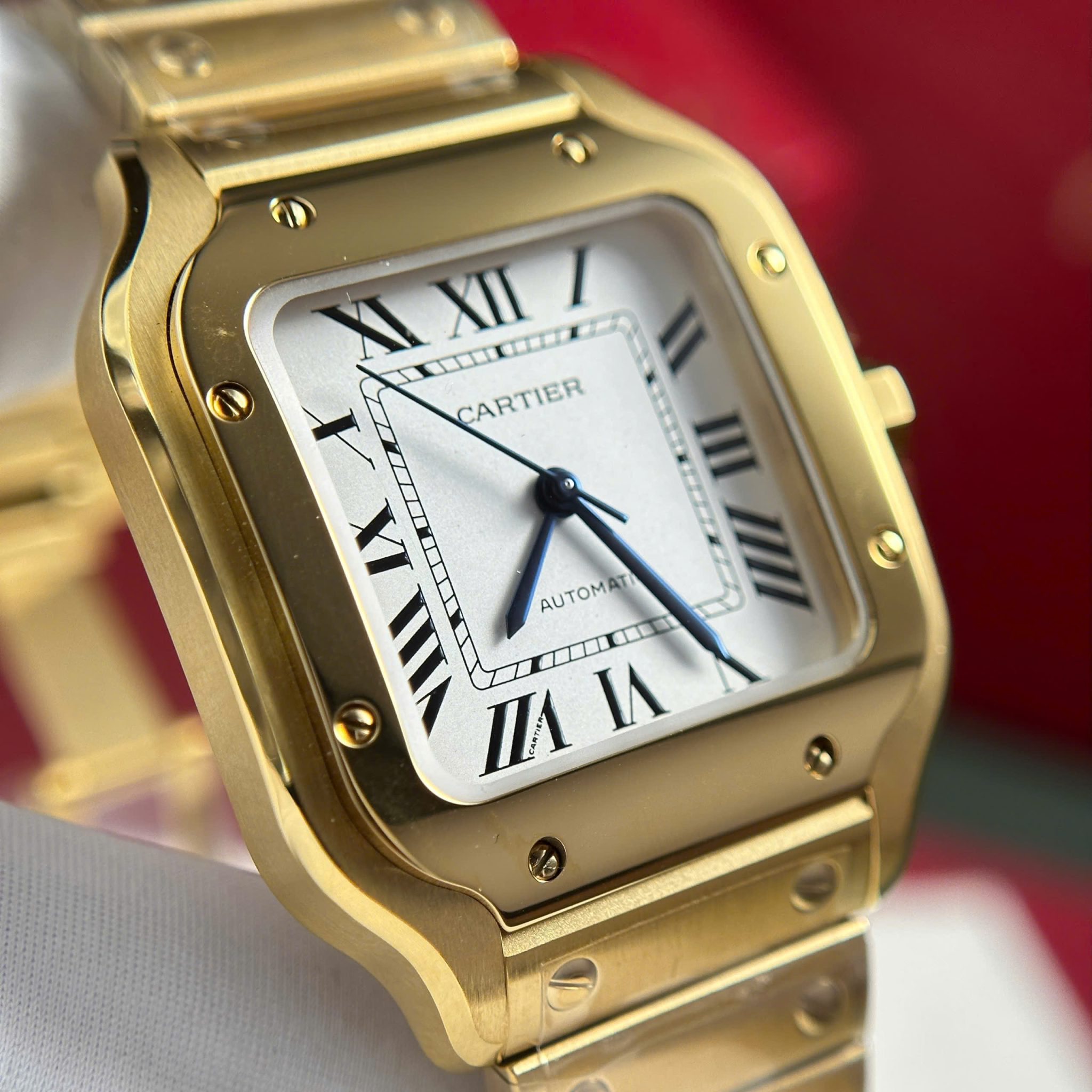 Cartier Santos WGSA0030 Yellow Gold White Dial Medium Model Best Replica BVF 35.1mm - Image 6