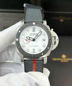 Panerai Submersible Luna Rossa PAM01579 White Dial Leather Strap Best Replica VSF 42mm