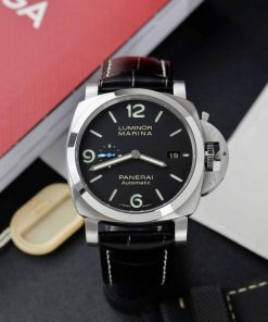 Panerai Luminor Marina Steel Black Dial PAM1312 Leather Best Replica VSF 44mm