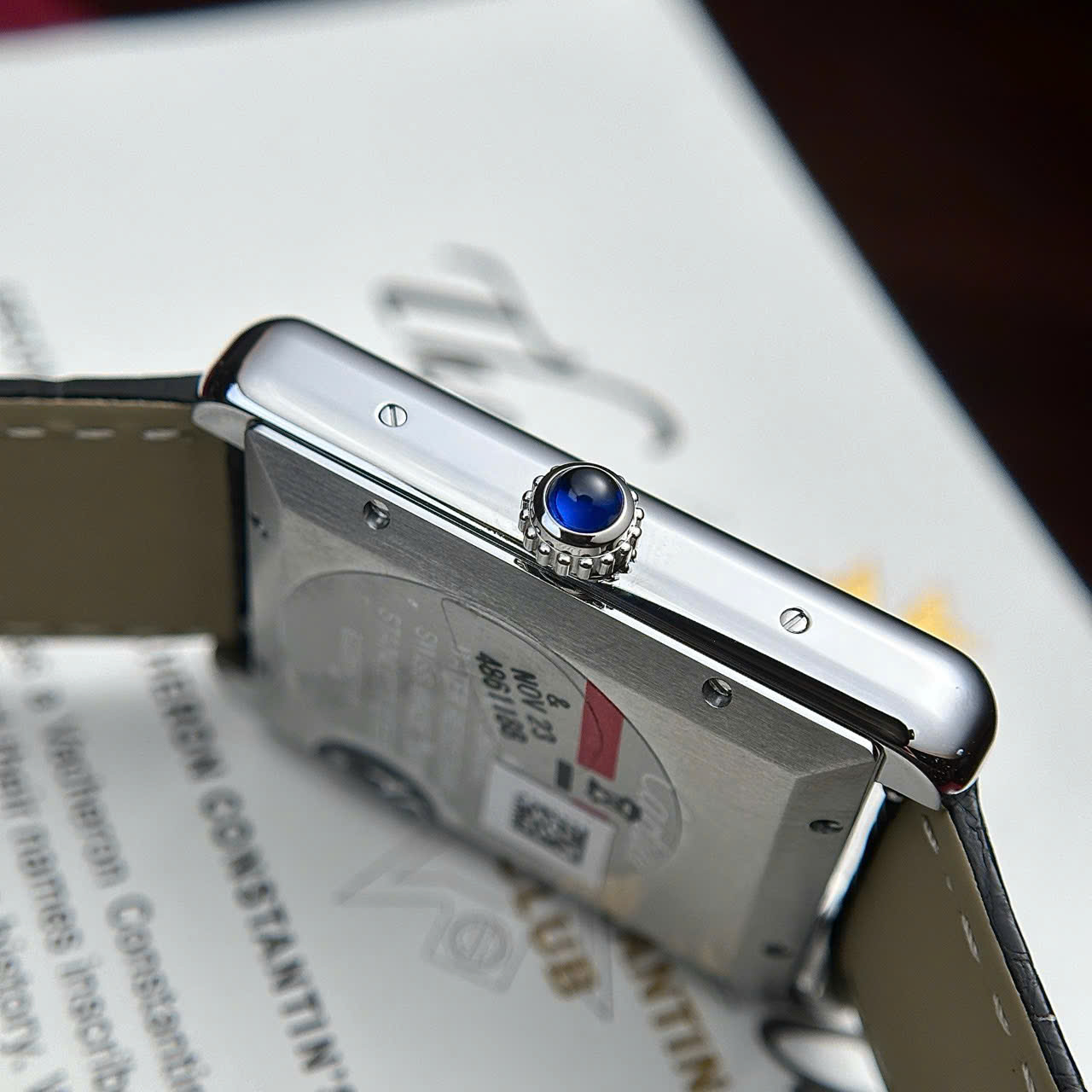 Cartier Tank Solo Extra Large White Dial Diamond Bezel Leather Strap Best Replica AF 31mm X 41mm - Image 7