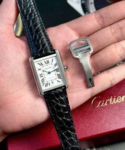 Cartier Tank Solo Extra Large White Dial Leather Strap Best Replica AF 31mm X 41mm