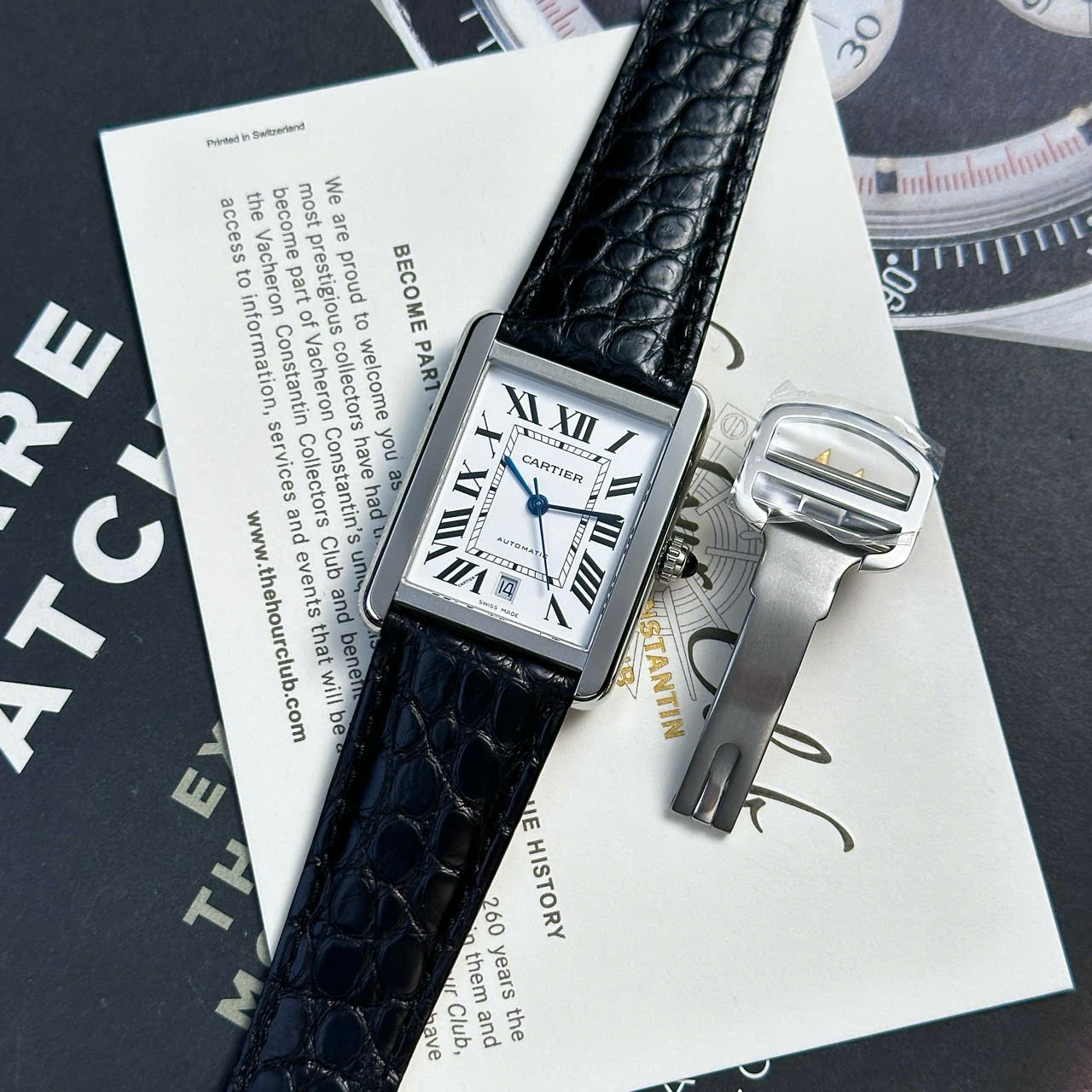 Cartier Tank Solo Extra Large White Dial Leather Strap Best Replica AF 31mm X 41mm - Image 4