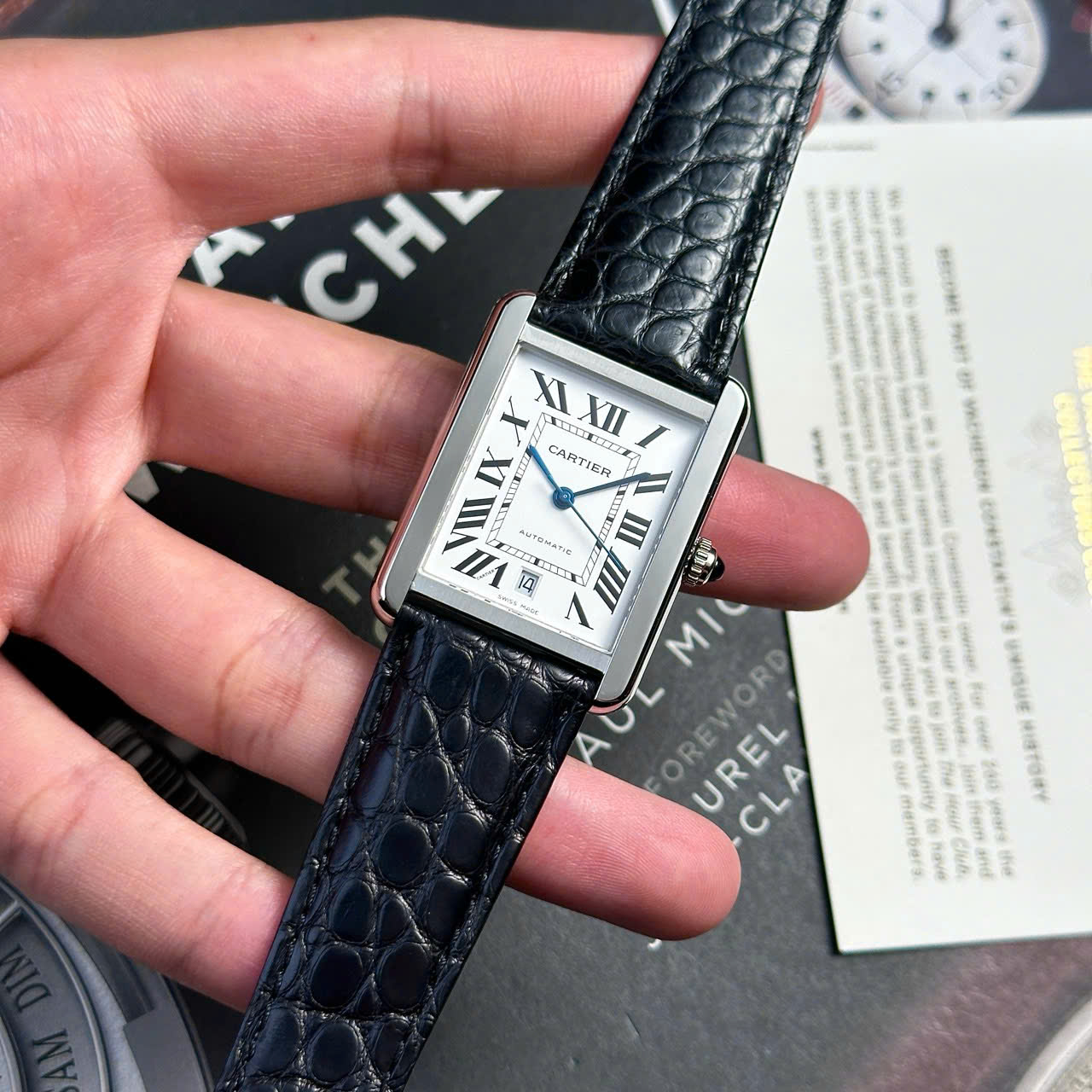 Cartier Tank Solo Extra Large White Dial Leather Strap Best Replica AF 31mm X 41mm - Image 5
