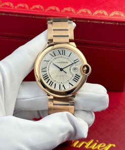 Cartier Ballon Bleu WGBB0039 Rose Gold White Dial Best Replica AF 42mm