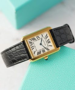Cartier Tank Solo W5200002 Yellow Gold Ladies Small Model Leather Replica 31 X 24mm