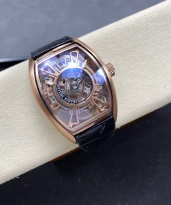 Franck Muller Curvex CX Grand Central Tourbillon Rose Gold Skeleton Dial Best Edition 36 X 53.1mm