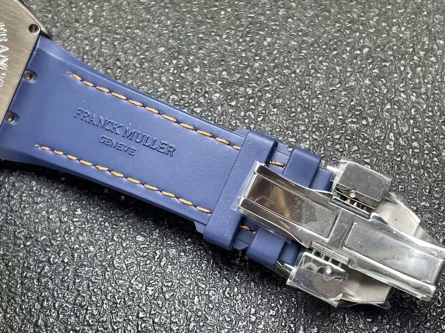 Franck Muller Vanguard Yachting V45 Blue Dial Orange Arabic Numerals Rubber Strap 1:1 Best Replica ABF 45mm - Image 8