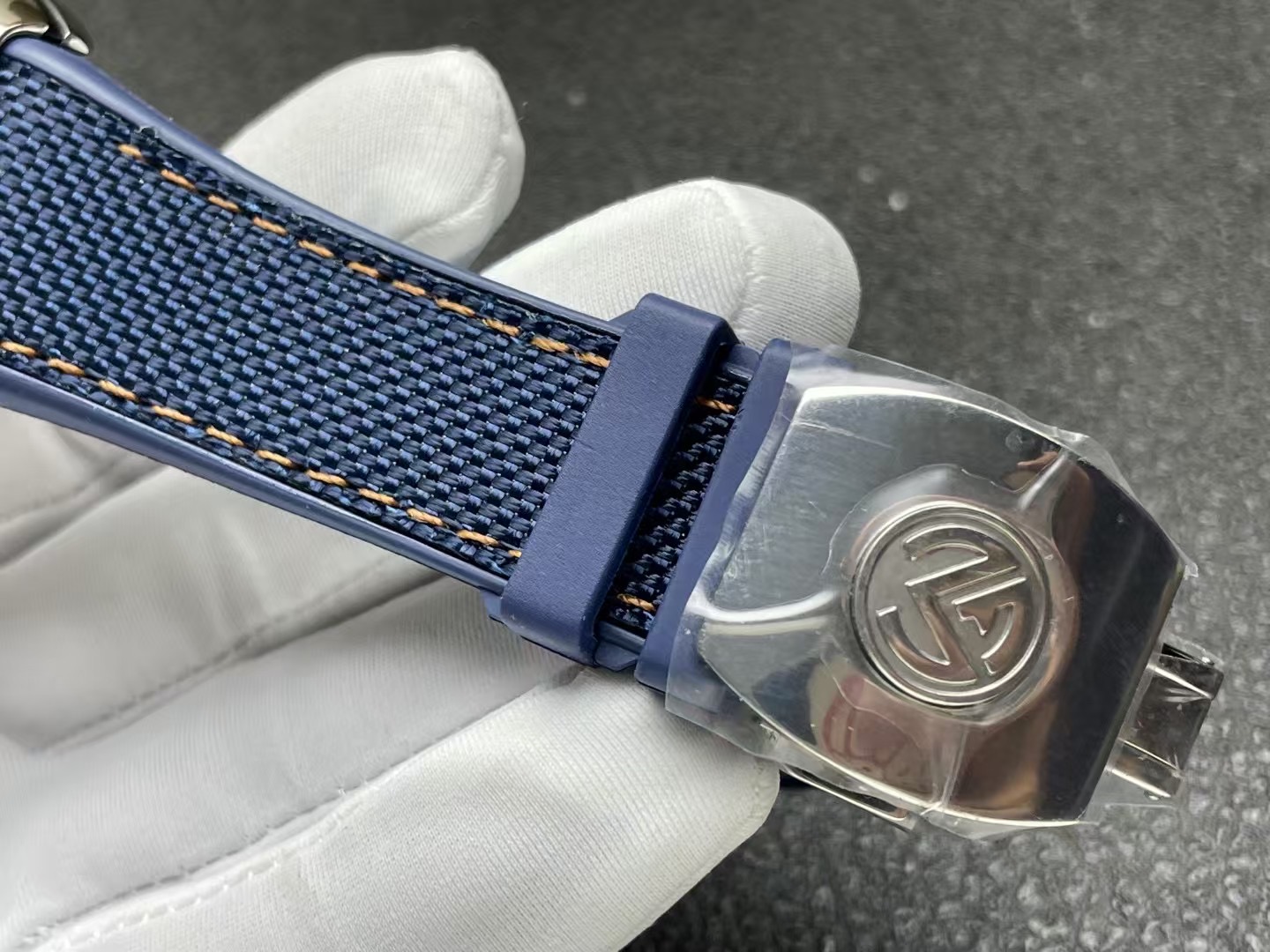 Franck Muller Vanguard Yachting V45 Blue Dial Orange Arabic Numerals Rubber Strap 1:1 Best Replica ABF 45mm - Image 9