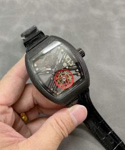 Franck Muller Vanguard Skeleton Tourbillon Black Carbon Fiber Best Replica ABF 45mm