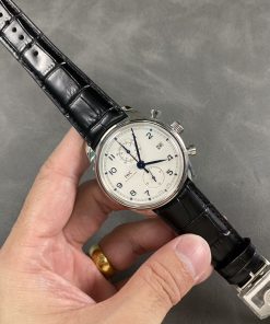 IWC Portugieser Chronograph Classic IW390302 White Dial Leather Strap Best Replica APSF 42mm
