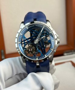 Roger Dubuis Excalibur Monotourbillon Cobalt Blue RDDBEX0838 Best Replica BBR 42mm