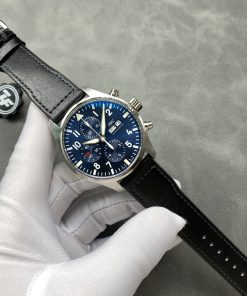 IWC Pilot Chronograph Petit Prince IW377717 Blue Dial Leather Strap Best Replica ZF 43mm