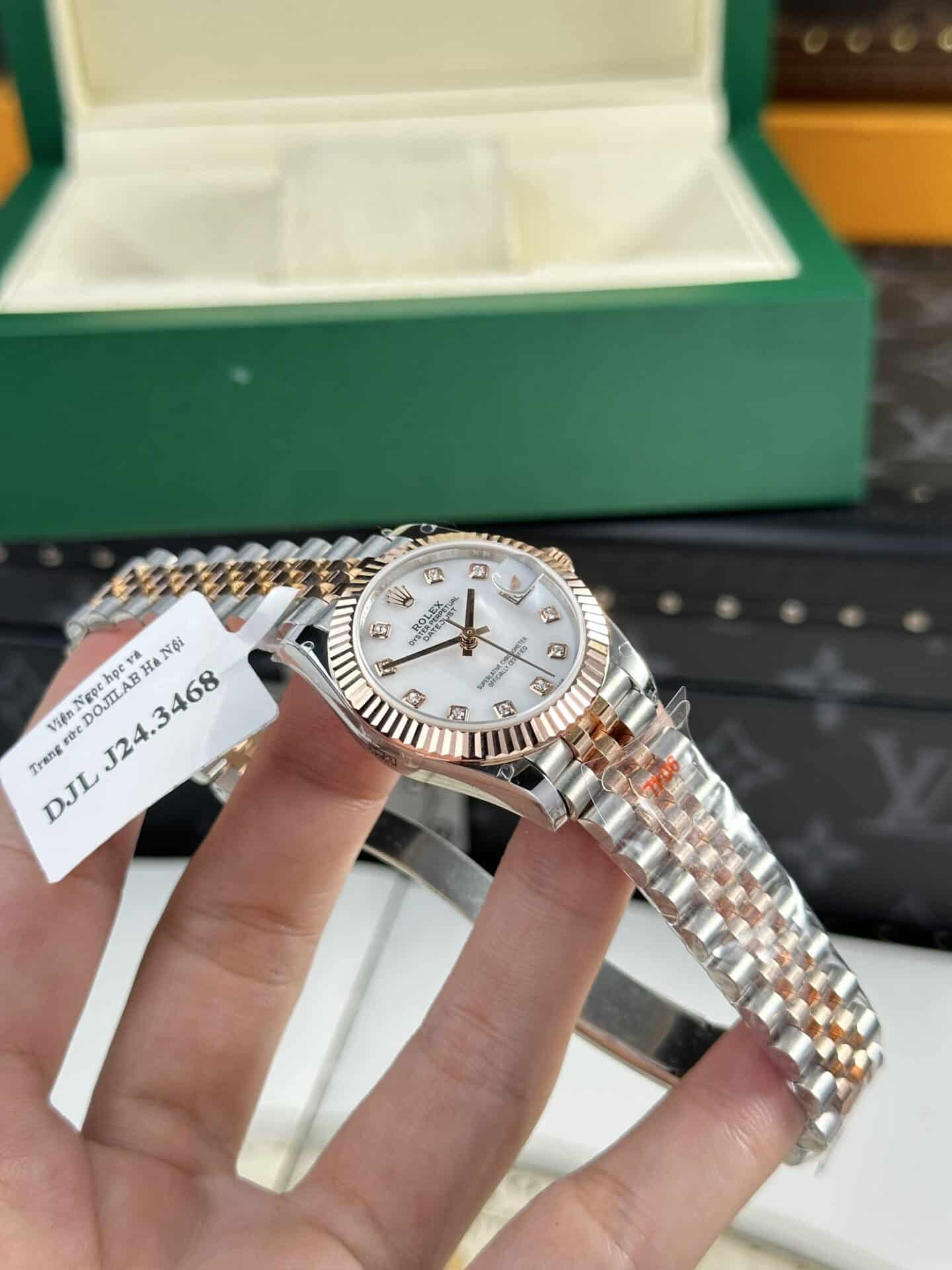 Rolex Datejust Two Tone 10K Rose Gold Wrapped White MOP Dial Jubilee 31mm - Image 4
