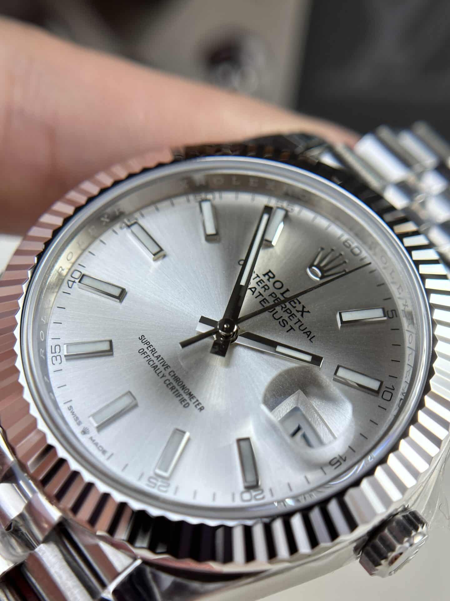 Rolex Datejust 126334 Silver Dial Luminous Hour Marker Jubilee Top Quality Replica VSF 41mm - Image 5