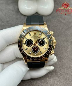 Rolex Daytona 116518 Pikachu 18K Solid Gold Oysterflex Rubber Strap 40mm