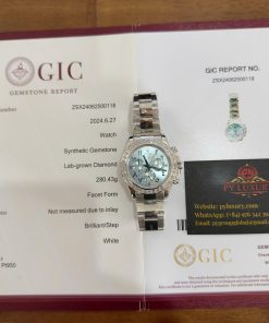 Rolex Daytona 116576TBR-0005 Platinum Arabic Dial Baguette Diamonds 40mm