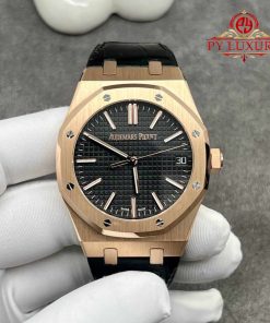 Audemars Piguet Royal Oak 50th Anniversary 15510OR 18K Solid Gold Black Dial Crocodile Leather Strap 41mm