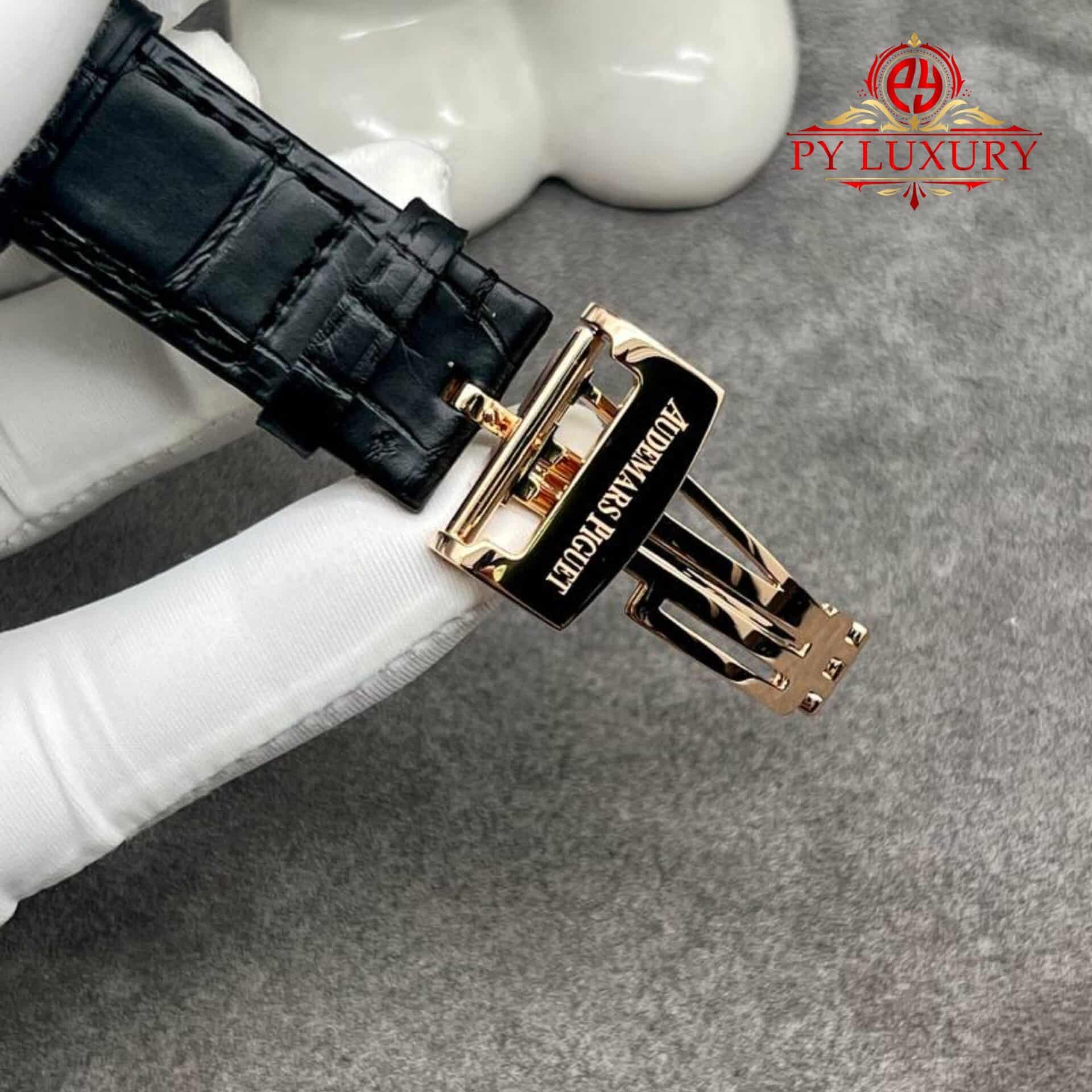 Audemars Piguet Royal Oak 50th Anniversary 15510OR 18K Solid Gold Black Dial Crocodile Leather Strap 41mm - Image 9