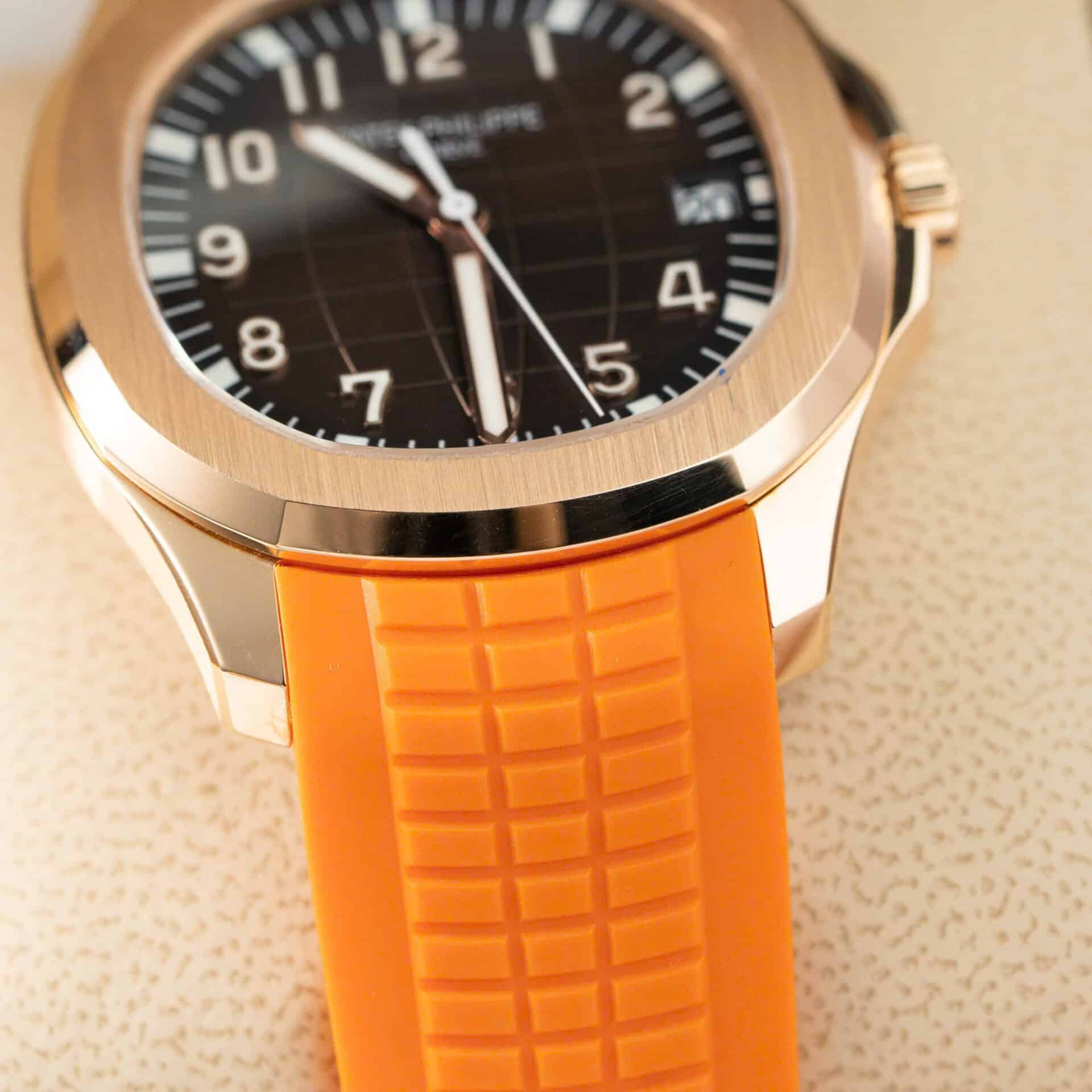 Patek Philippe Aquanaut 5167R-001 Brown Dial 18K Solid Gold Orange Rubber 40mm - Image 4