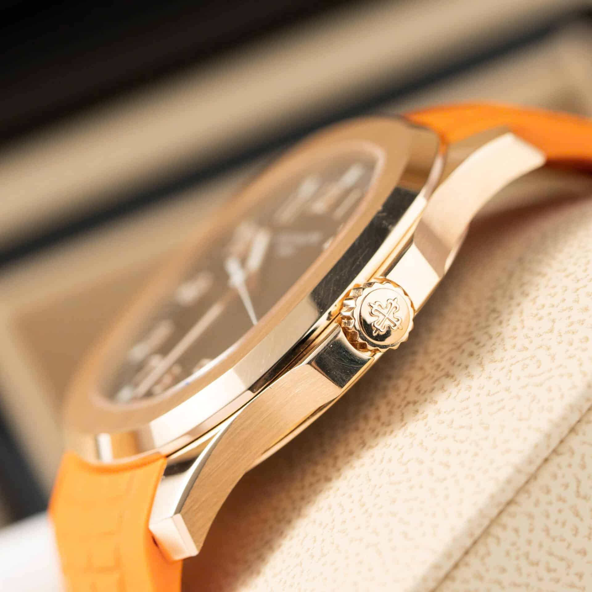 Patek Philippe Aquanaut 5167R-001 Brown Dial 18K Solid Gold Orange Rubber 40mm - Image 6