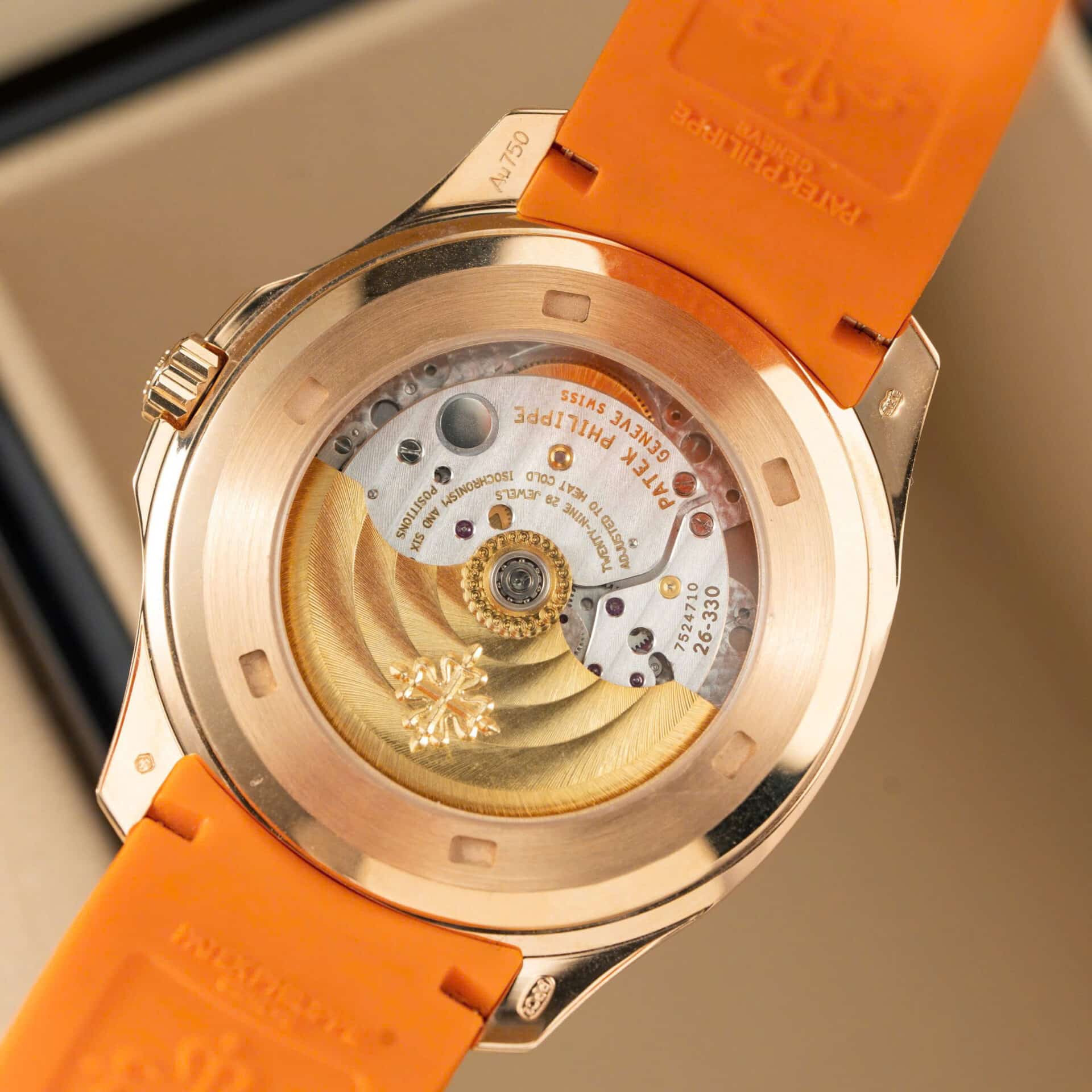 Patek Philippe Aquanaut 5167R-001 Brown Dial 18K Solid Gold Orange Rubber 40mm - Image 8