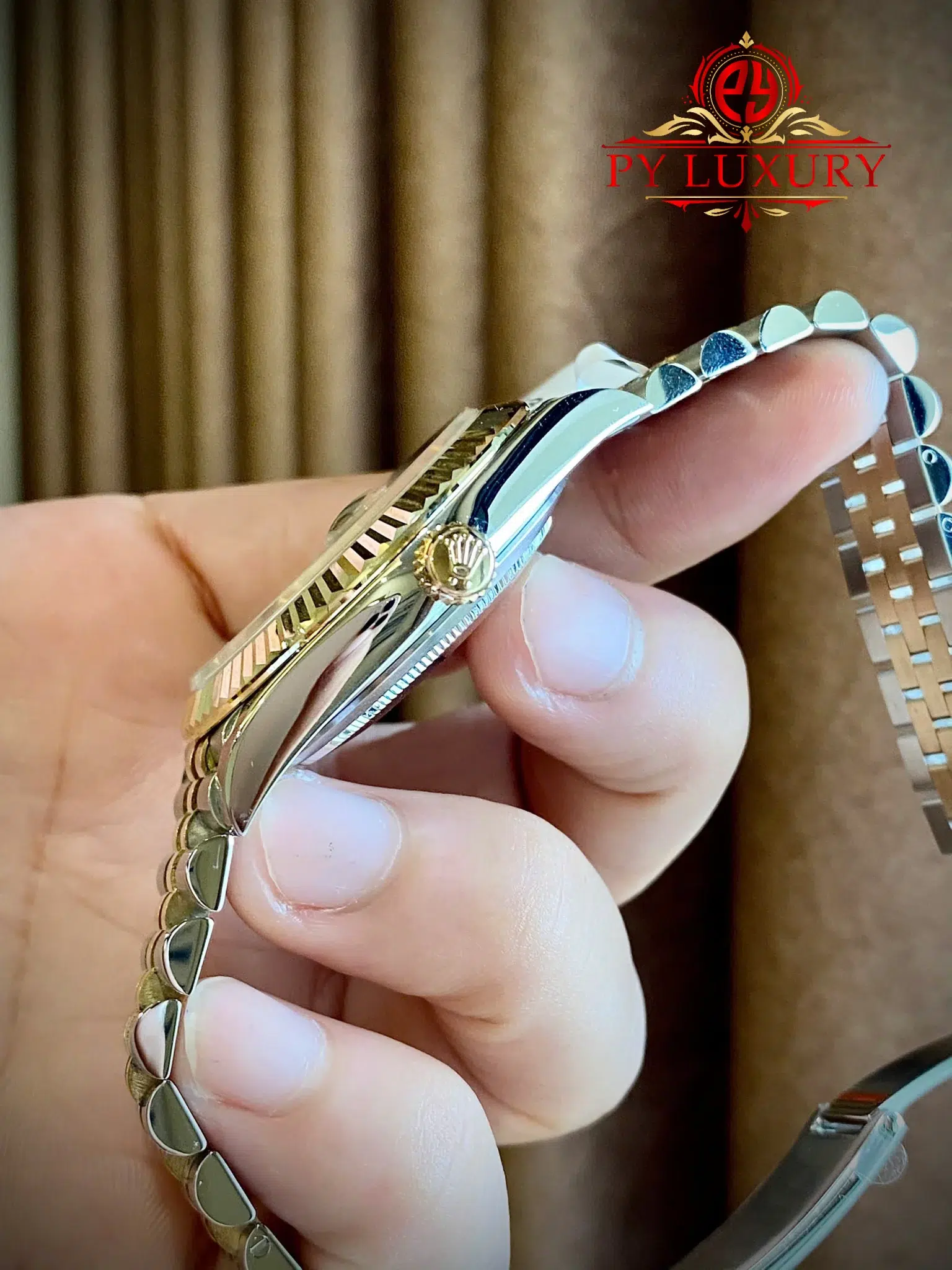 Rolex Datejust 126333-010 Champagne Luminous Dial 10K Yellow Gold Wrapped Jubilee Bracelet 1:1 Replica 41mm - Image 6