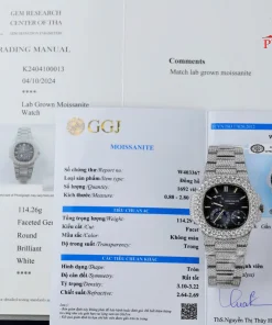 Patek Philippe Nautilus 5712/1A Blue Dial Iced Out Moissanite 1:1 Replica PPF 40mm