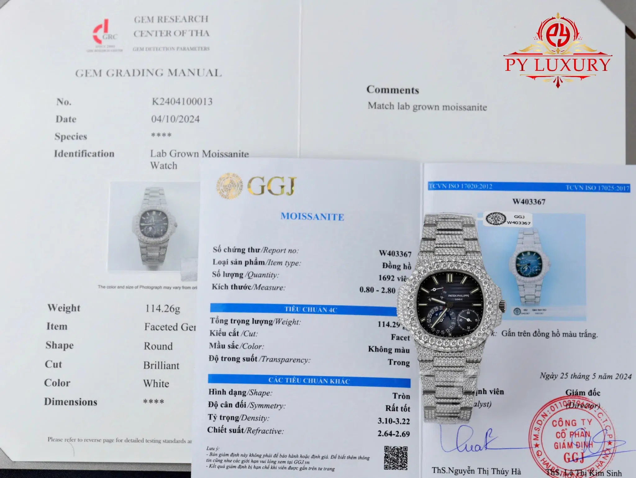 Patek Philippe Nautilus 5712/1A Blue Dial Iced Out Moissanite 1:1 Replica PPF 40mm