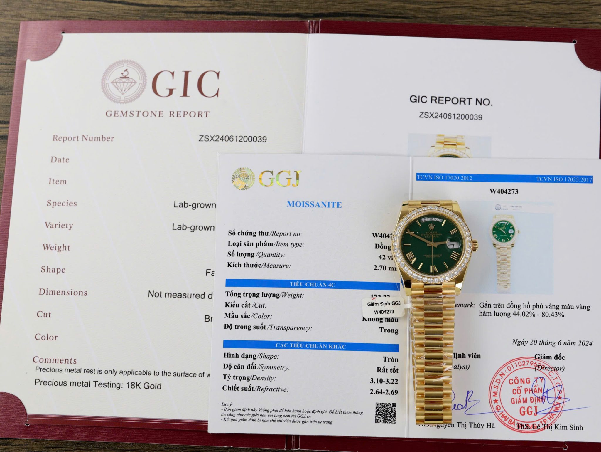 Rolex Day-Date 228348RBR Pastello Green Dial 18k Gold Wrapped Moissanite Bezel 1:1 Replica GMF V3 40mm