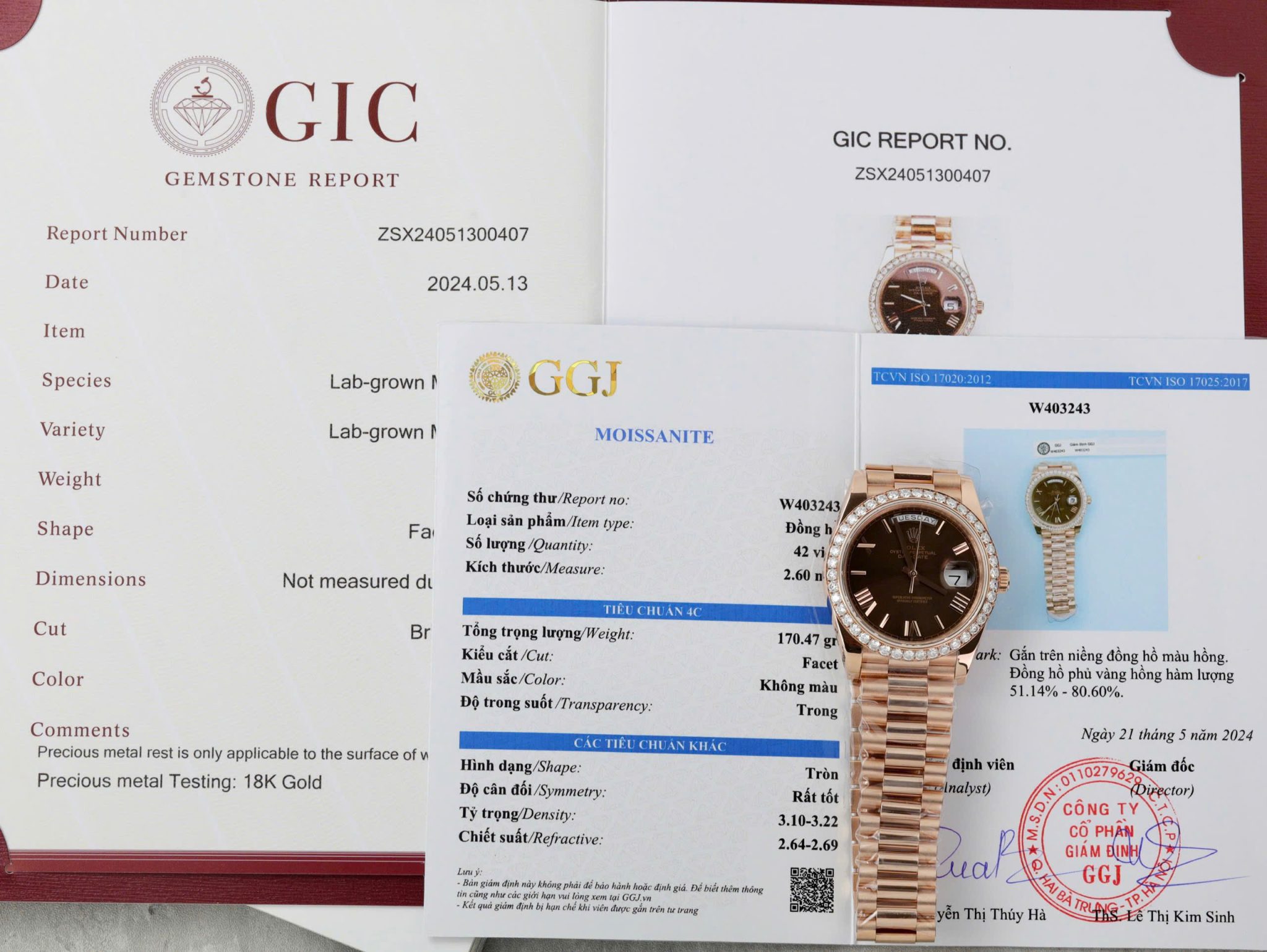 Rolex Day-Date 228345RBR-0009 18k Gold Wrapped Chocolate Roman Index Dial Moissanite Bezel GMF V3 40mm