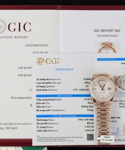 Rolex Day-Date 40 Meteorite Baguette Moissanite Dial 18K Rose Gold Wrapped Moissanite Bezel GMF V3 Best Replica 40mm