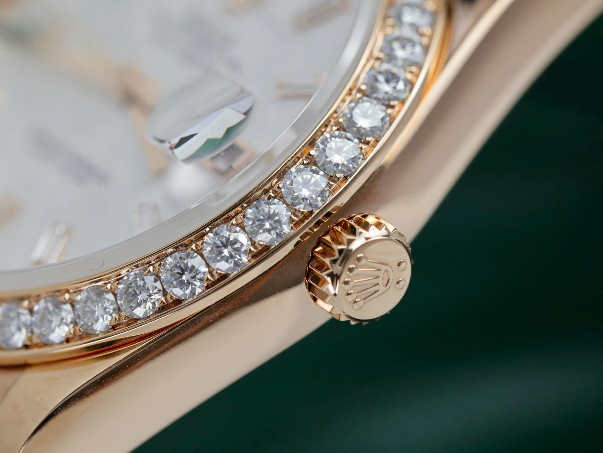 Rolex Day-Date 40 Meteorite Baguette Moissanite Dial 18K Rose Gold Wrapped Moissanite Bezel GMF V3 Best Replica 40mm - Image 8