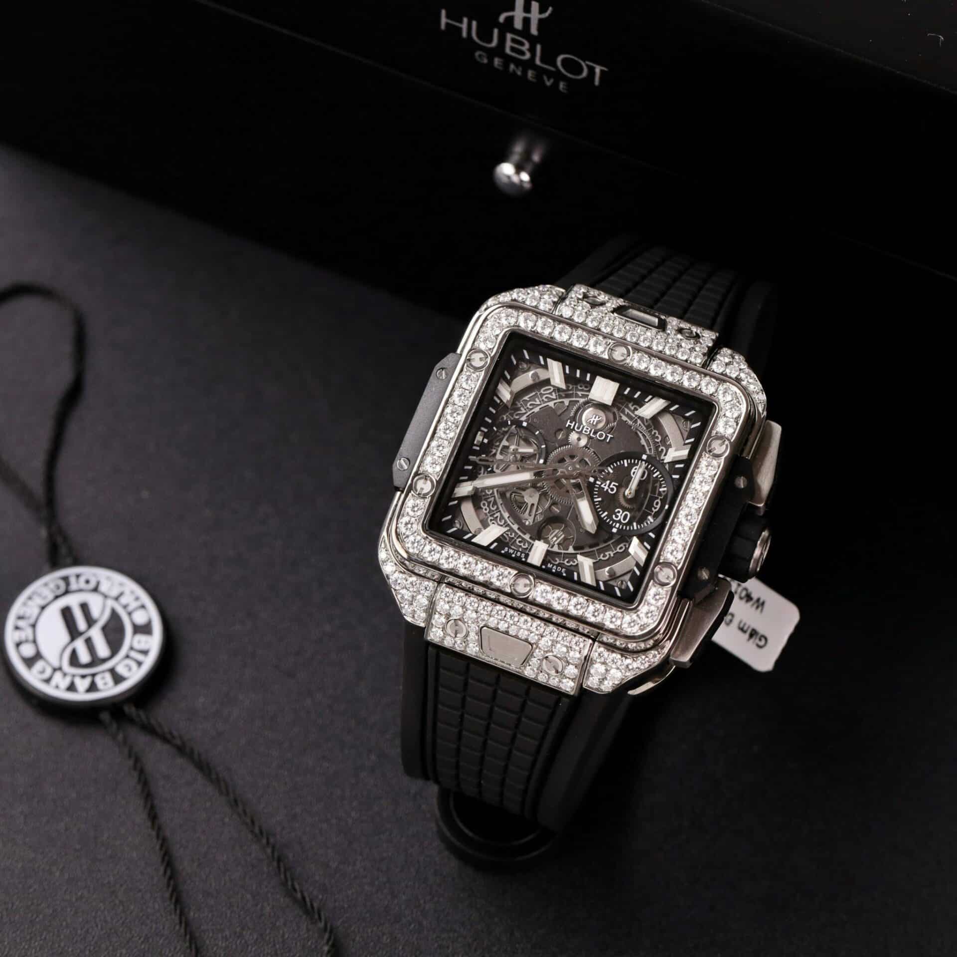 Hublot Square Bang Titanium Iced Out Moissanite Top Quality Replica 42mm - Image 3