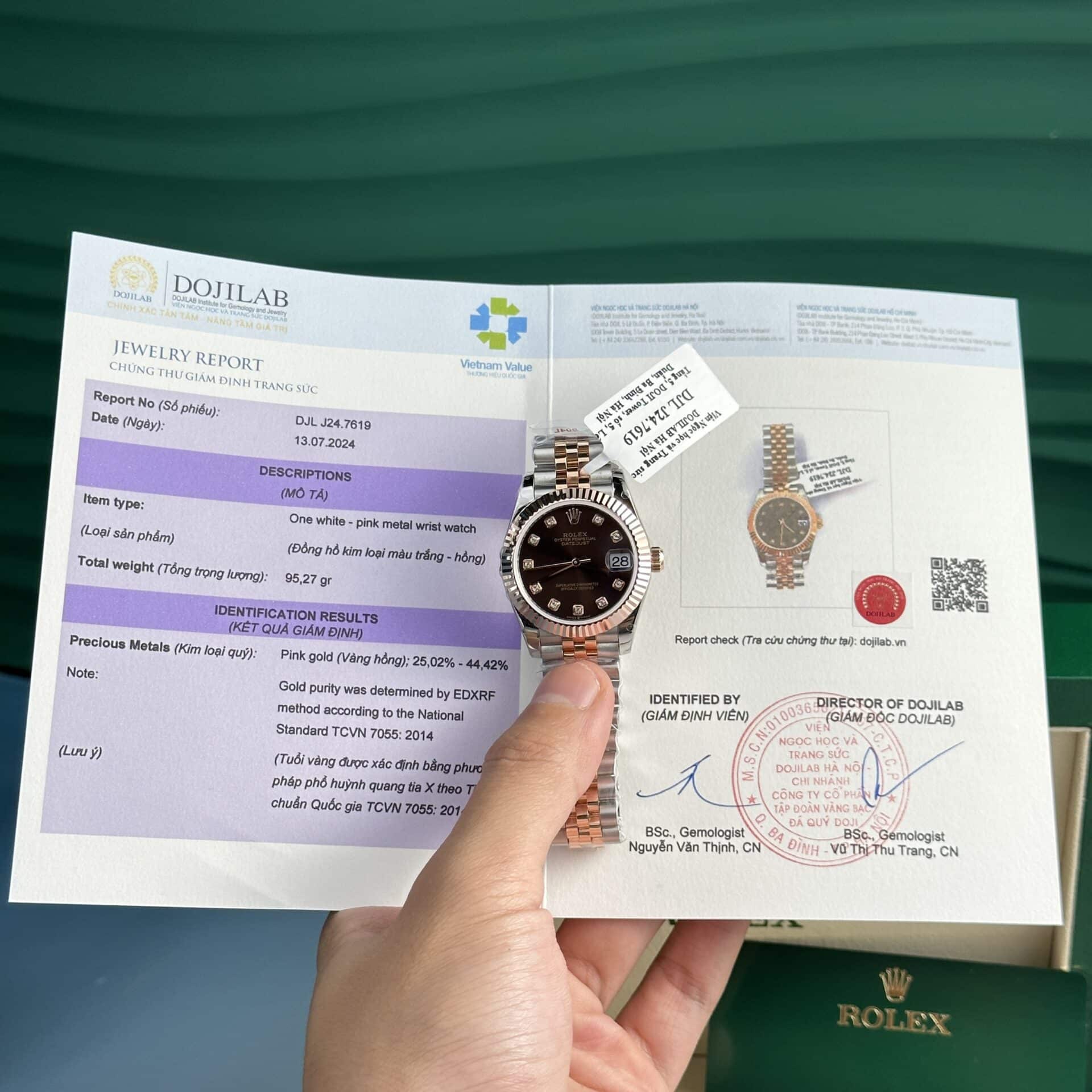 Rolex Datejust Two Tone 10K Rose Gold Wrapped Chocolate Diamond Dial Jubilee Super Clone 31mm