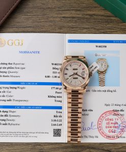 Rolex Day-Date 40 228235 Rose Gold Custom Moissanite Rainbow Dial Best Replica
