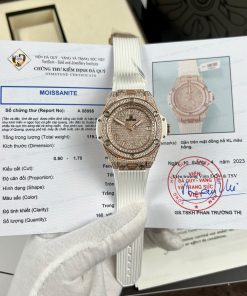 Hublot Big Bang One Click King Gold Pave White Full Moissanite Replica 39mm