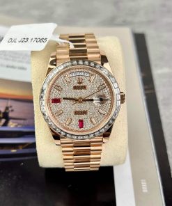 Rolex Day-Date 228345RBR 18K Gold Wrapped Customized Baguette Moissanite 40mm