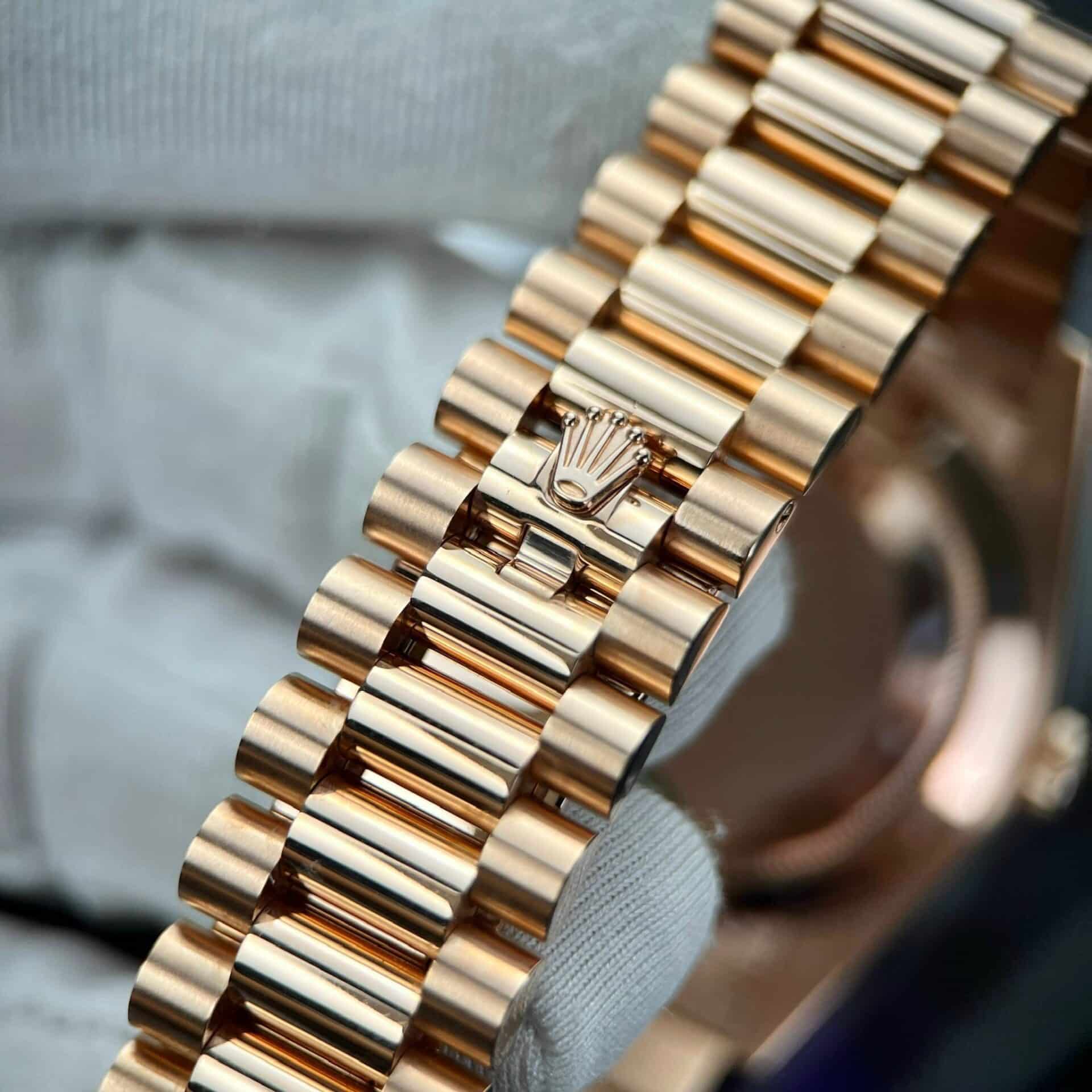 Rolex Day-Date 228345RBR 18K Gold Wrapped Customized Baguette Moissanite 40mm - Image 11