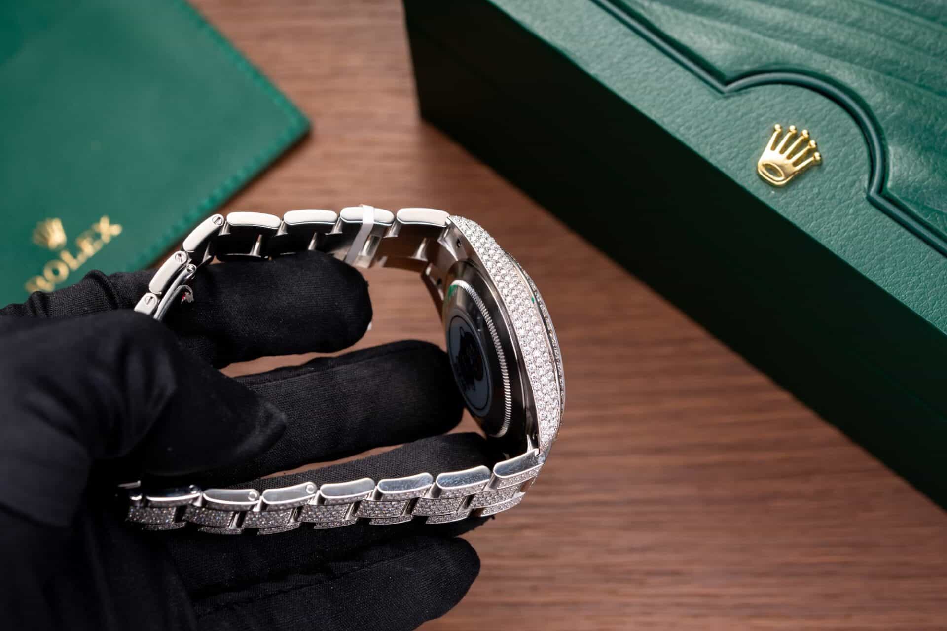 Rolex Datejust 41 Blue Dial Iced Out Moissanite Top Quality Replica 41mm - Image 7