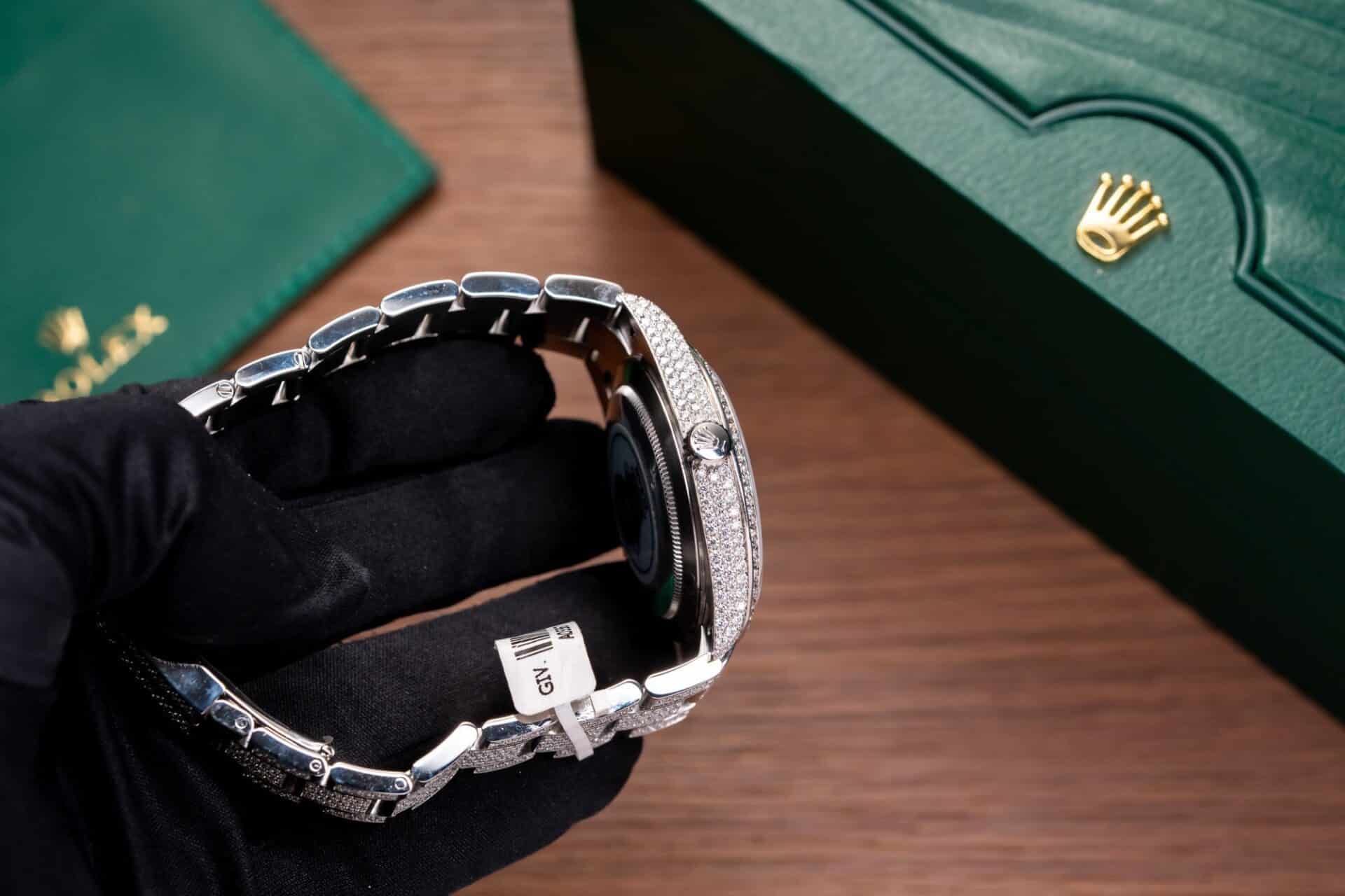 Rolex Datejust 41 Blue Dial Iced Out Moissanite Top Quality Replica 41mm - Image 8