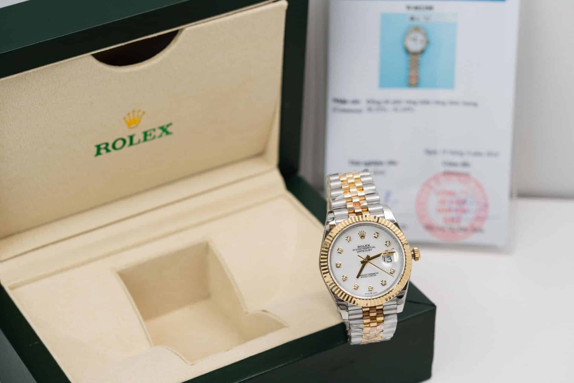 Rolex Datejust Two Tone 10K Yellow Gold Wrapped White MOP Dial Jubilee 31mm