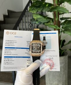 Hublot Square Bang King Gold Custom Moissanite Bezel Top Quality Replica 42mm