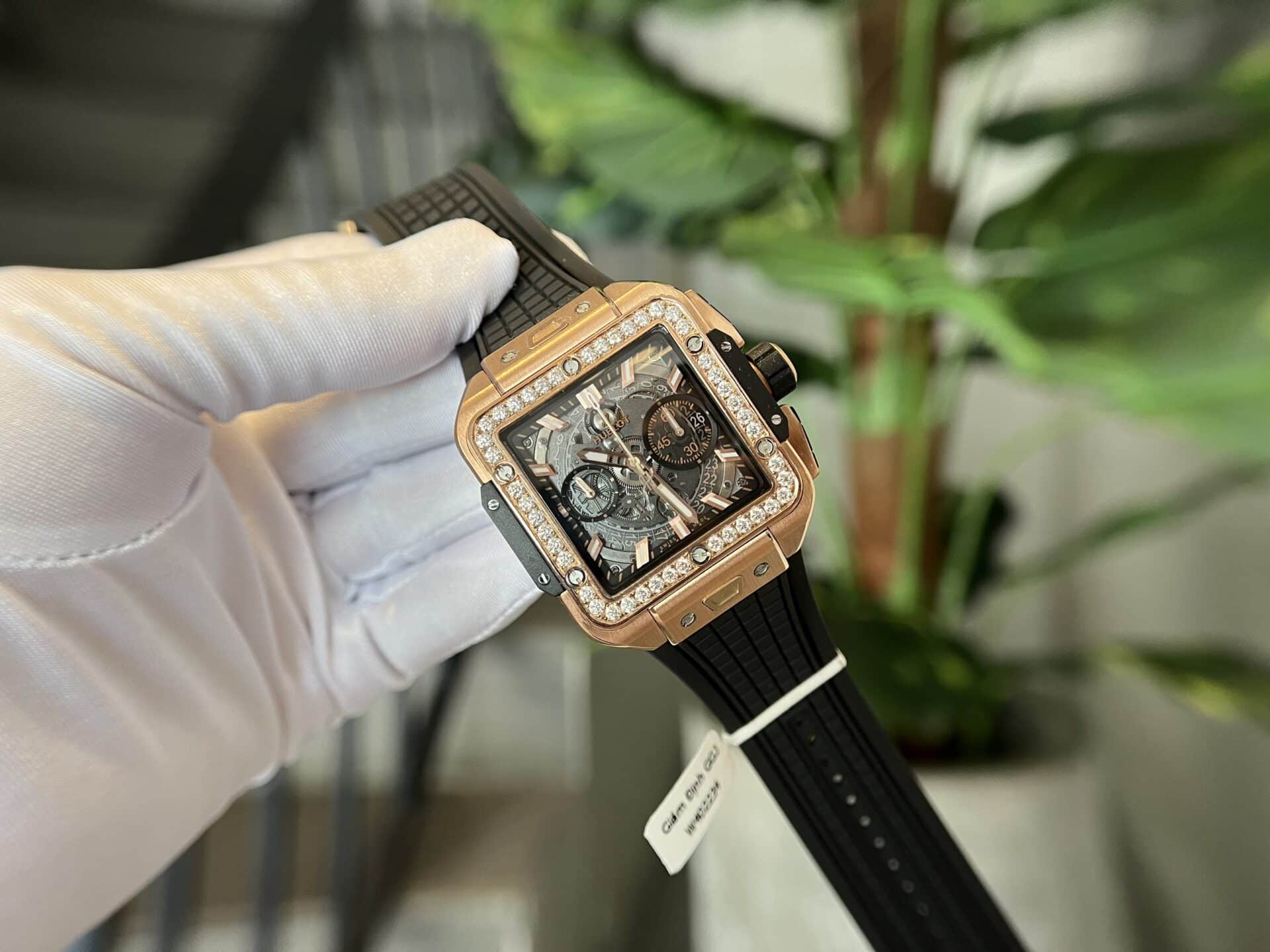 Hublot Square Bang King Gold Custom Moissanite Bezel Top Quality Replica 42mm - Image 3