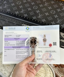 Rolex Datejust Lady Two Tone 10K Rose Gold Wrapped Chocolate Roman Dial 31mm