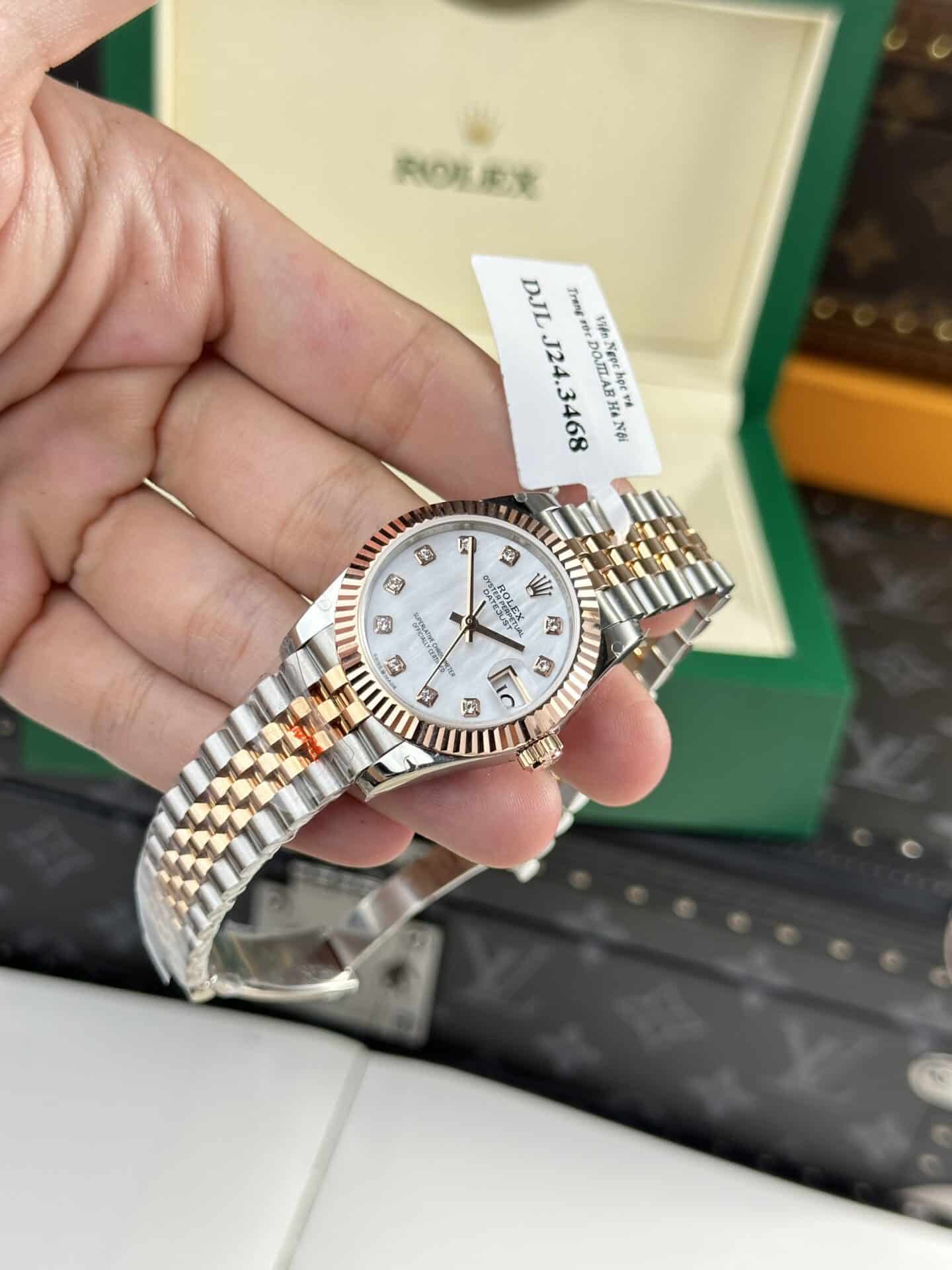 Rolex Datejust Two Tone 10K Rose Gold Wrapped White MOP Dial Jubilee 31mm - Image 3