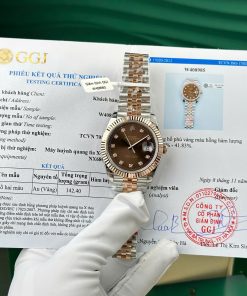Rolex Datejust 126331 Two Tone Chocolate Diamond Dial 10K Everose Gold Wrapped Jubilee Best Replica 41mm