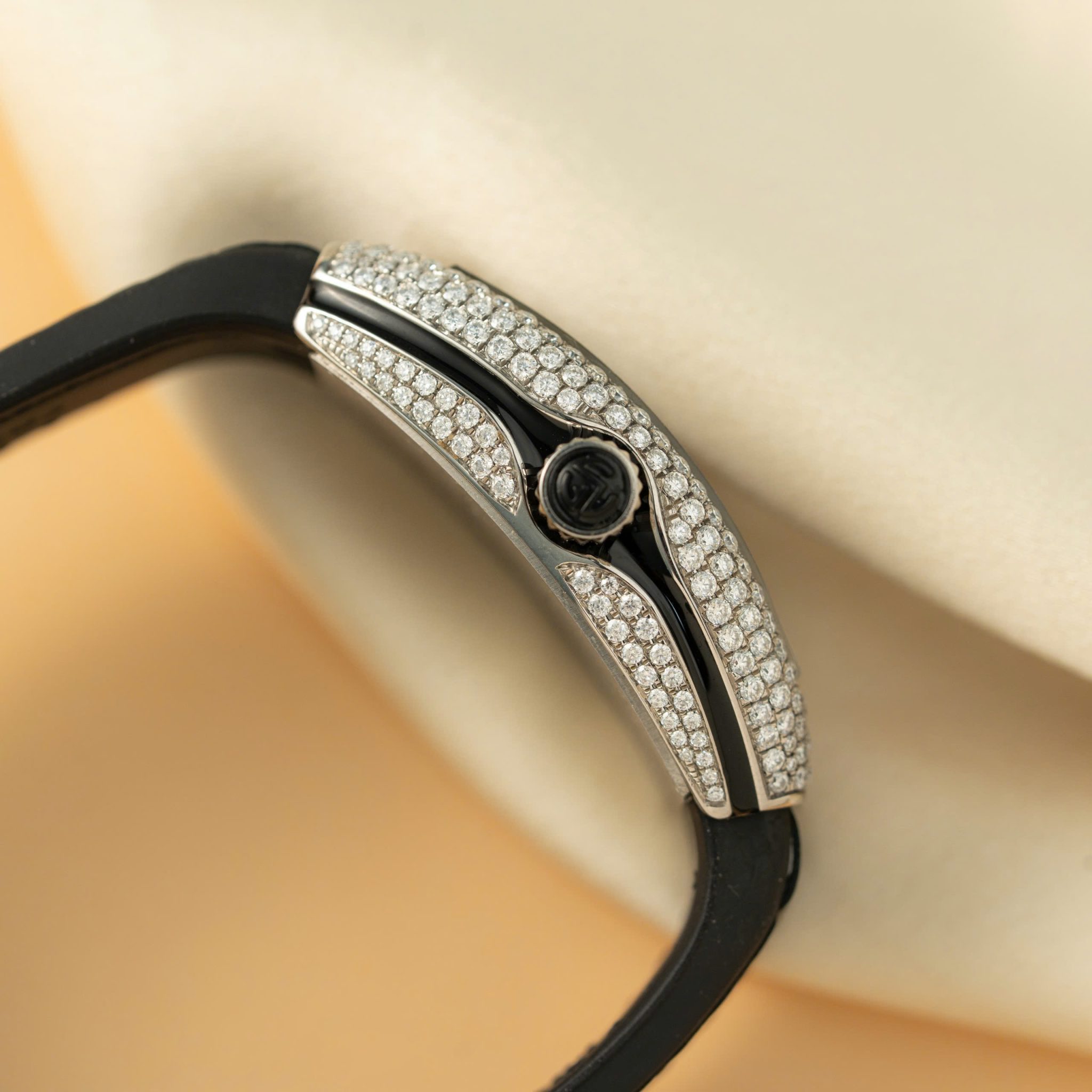 Franck Muller Vanguard V32 Black Full Moissanite Diamonds Best Replica ABF 32mm - Image 6