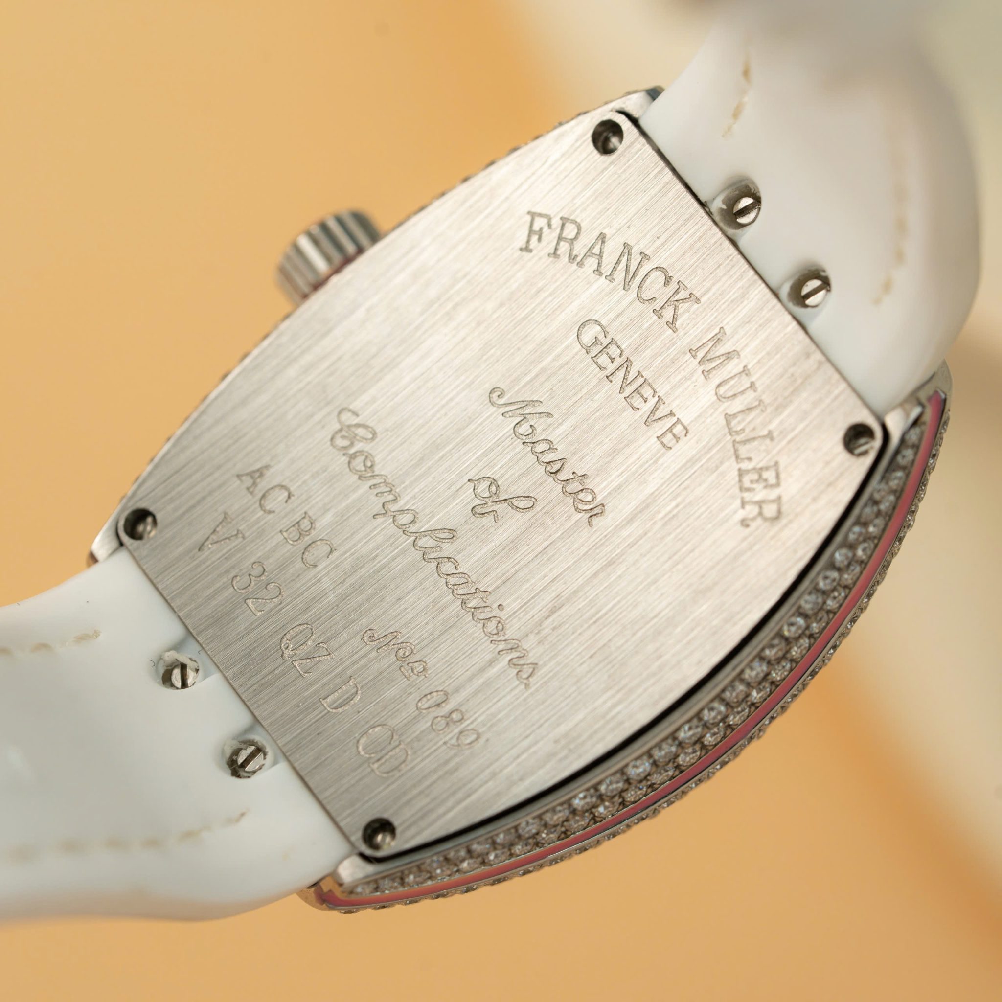 Franck Muller Vanguard V32 QZ.BLC Color Dream White Dial Custom Moissanite Best Replica ABF 32mm - Image 7