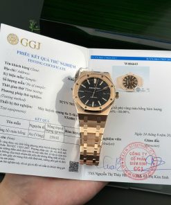 Audemars Piguet Royal Oak 15400OR Black Dial 18K Gold Wrapped Best Replica Watch ZF 41mm